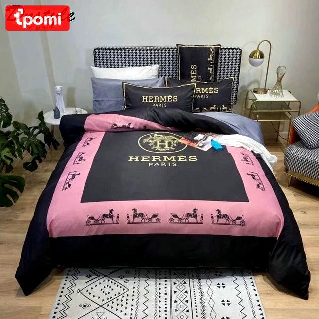 Hermes paris logo type 2026 Bedding Sets luxury ideas bedclothes duvet covers premium fashion brand bed linen hyperbeast Bedroom home decor blankets bedspread sheets