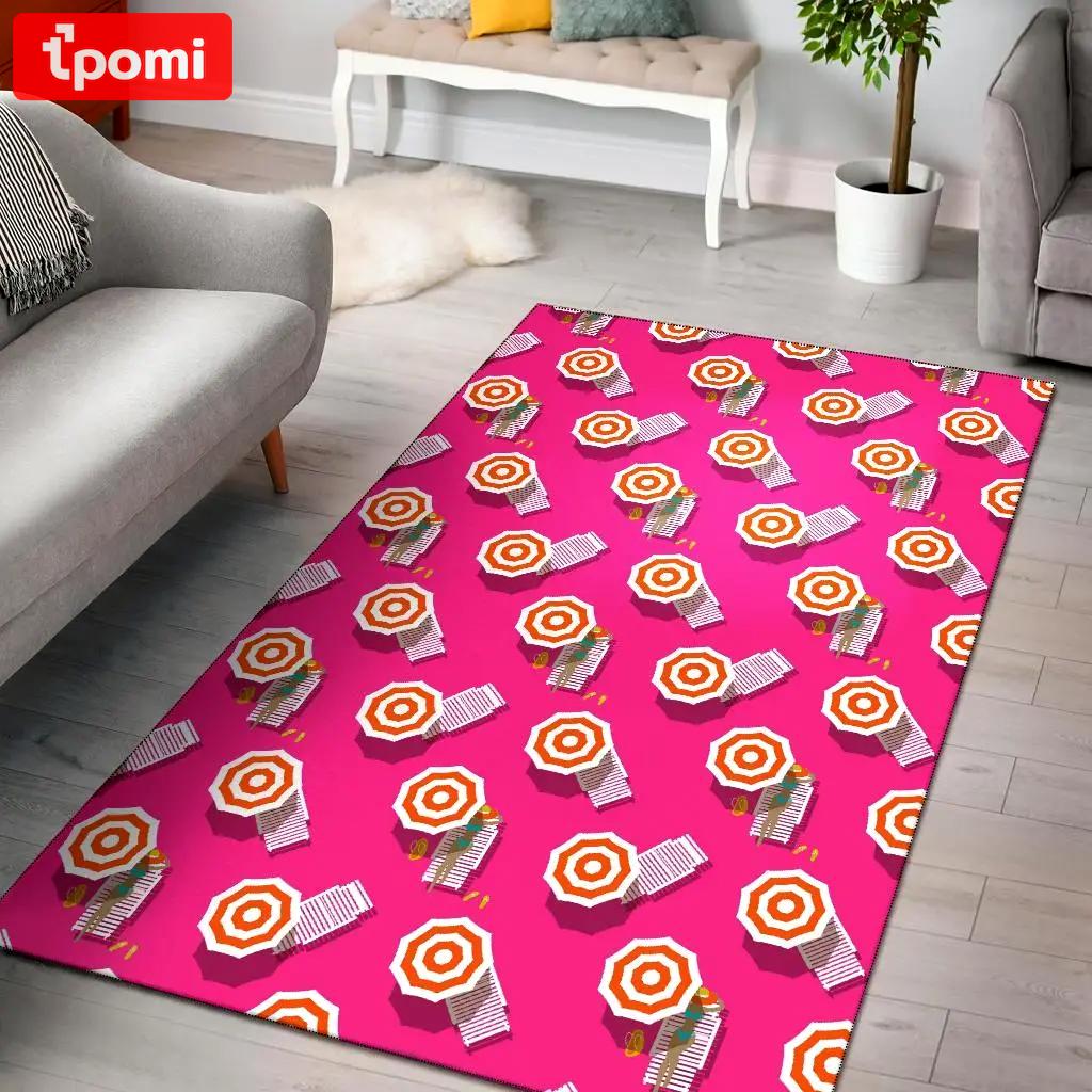 Hippo cute print pattern area rug living room rug home decor Rectangle Rug