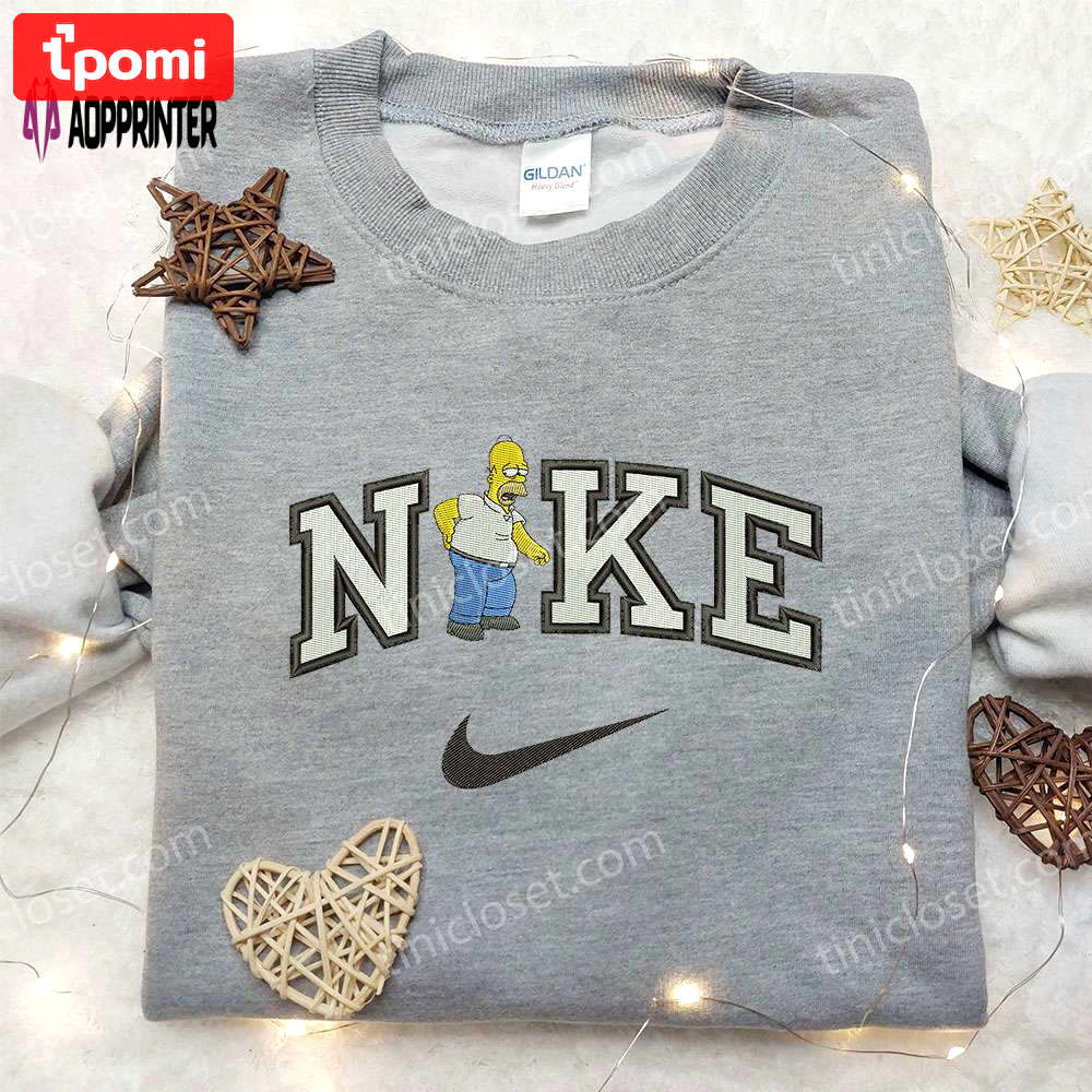 Homer x nike embroidered shirt – the simpsons inspired clothing Embroidered Shirt