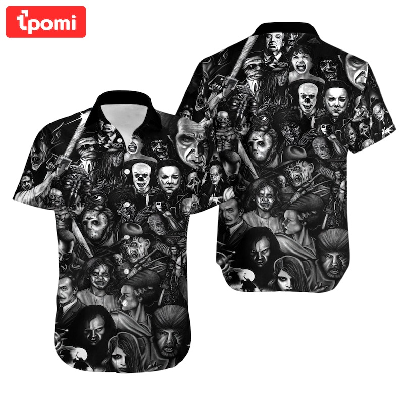 Horror movie hawaiian shirt Hawaii Shirt Shorts & Flip Flops