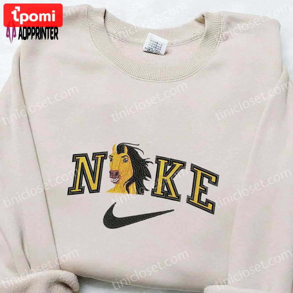 Horse x nike animal embroidered shirt: the perfect nike inspired gift for family Embroidered Shirt
