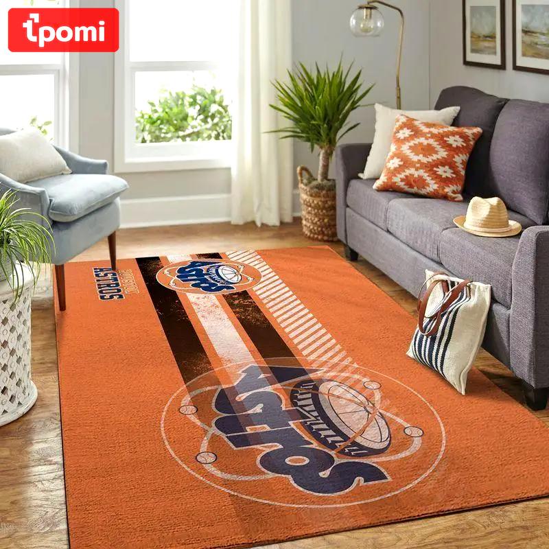 Houston astros area rug mlb baseball team logo rug regtangle carpet v4259 Rectangle Rug