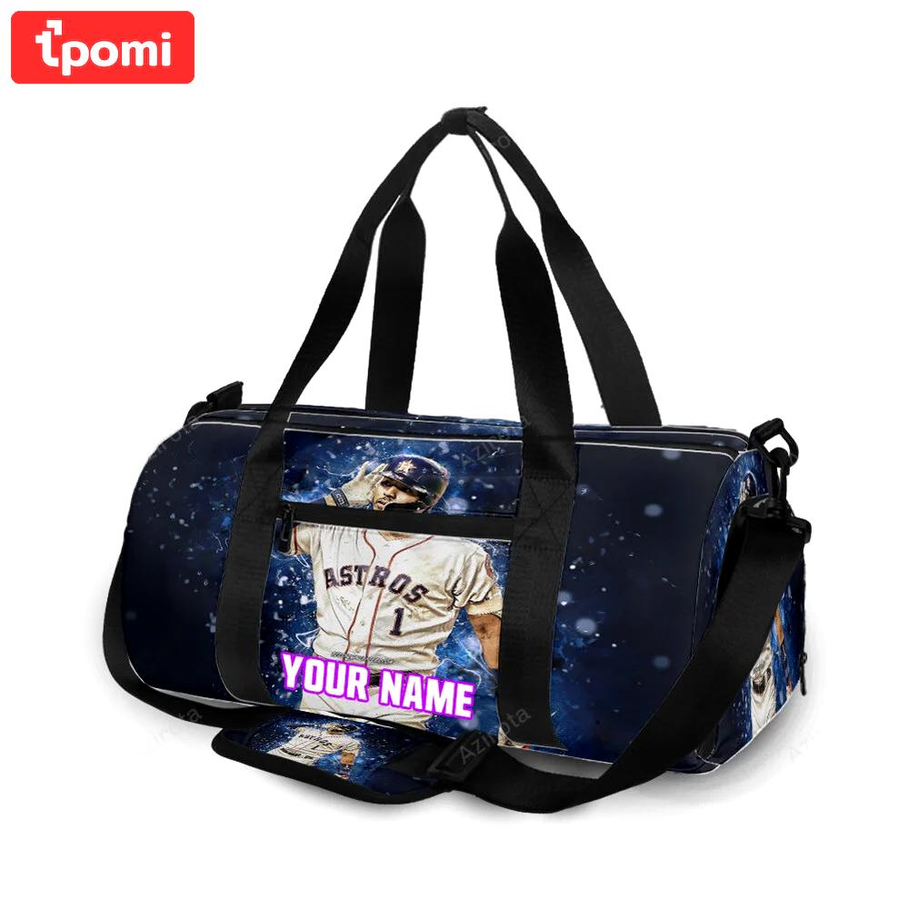 Houston astros carlos correa 1 v2 personalized name travel bag gym bag 1850 Travel Bag