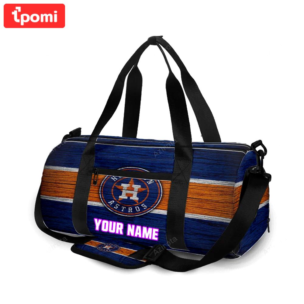 Houston astros emblem texture v2 personalized name travel bag gym bag 785 Travel Bag