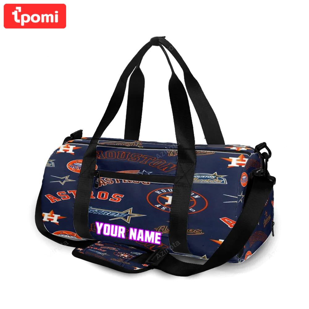 Houston astros emblem v3 personalized name travel bag gym bag 844 Travel Bag