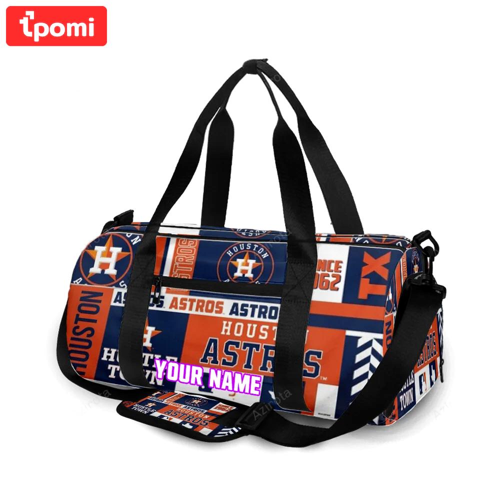 Houston astros emblem v5 personalized name travel bag gym bag 1365 Travel Bag