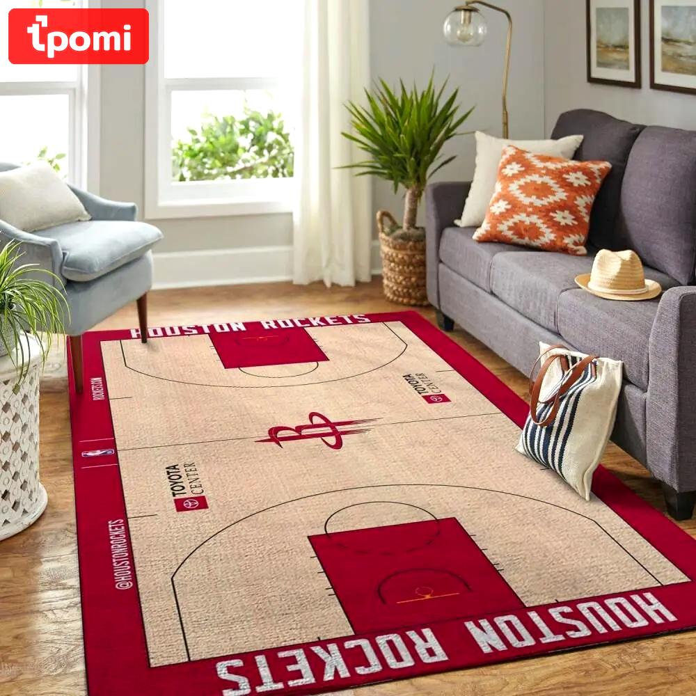 Houston rockets court area rug nba carpet living room rugs rug regtangle carpet Rectangle Rug