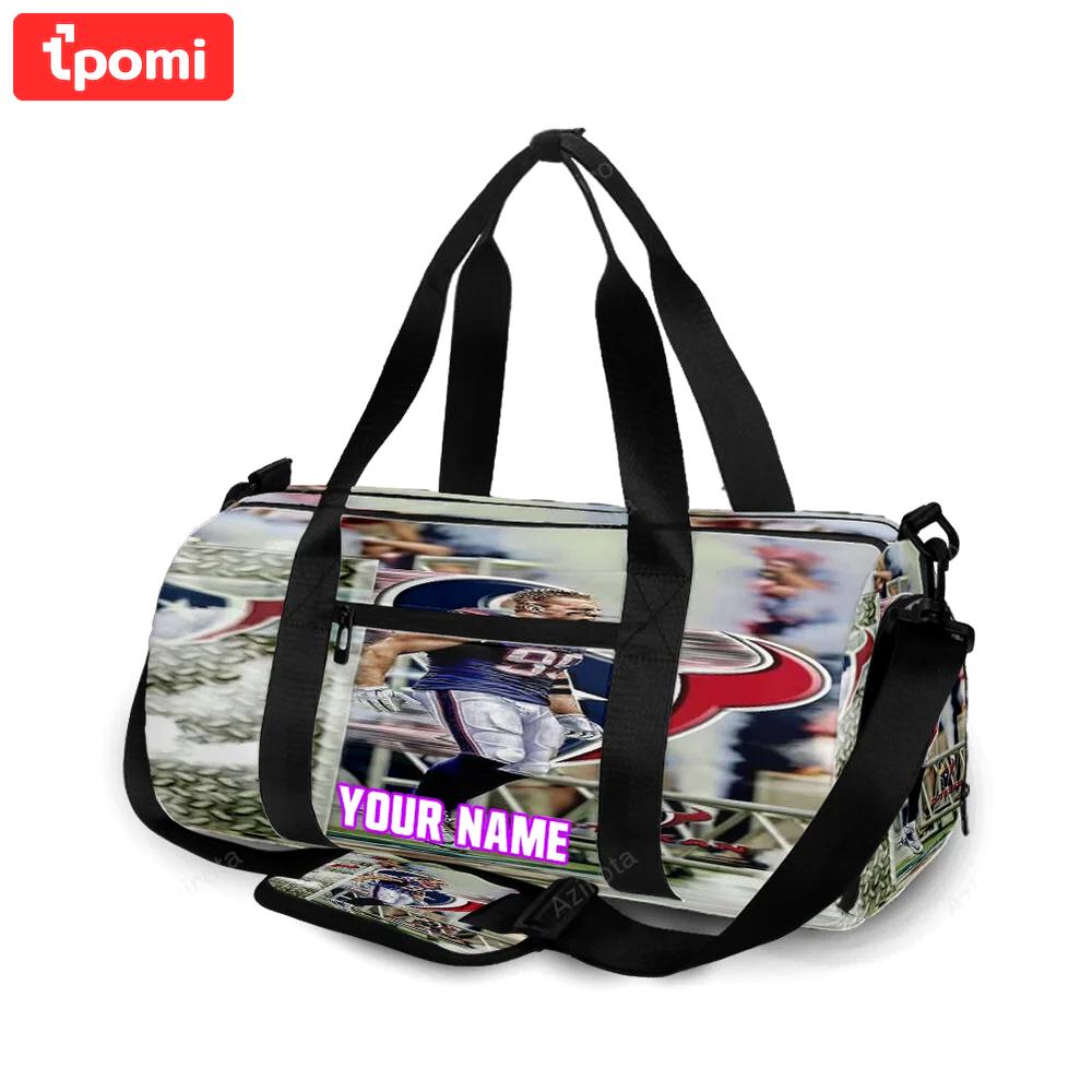 Houston texans j.j watt2 personalized name travel bag gym bag 851 Travel Bag