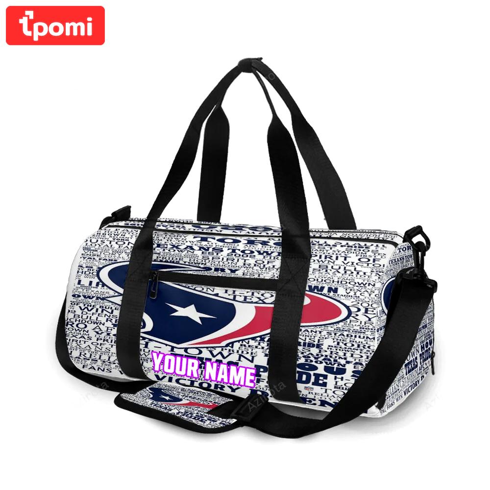 Houston texans text1 personalized name travel bag gym bag 56 Travel Bag