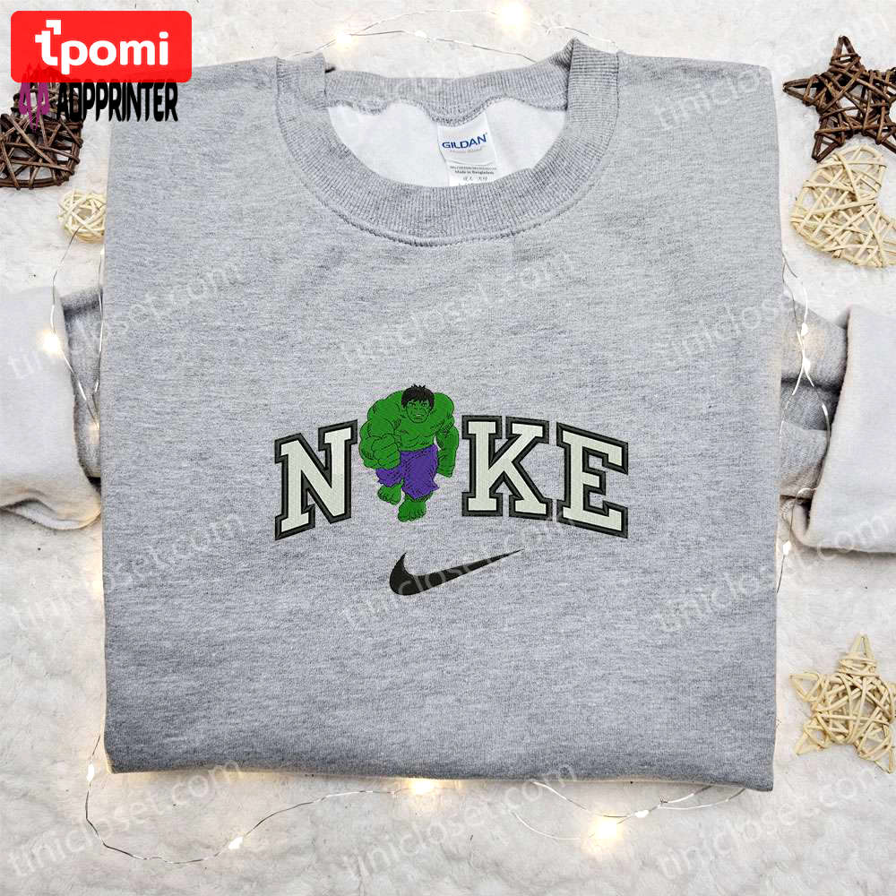 Hulk x nike movie embroidered shirt marvel universe nike inspired Embroidered Shirt