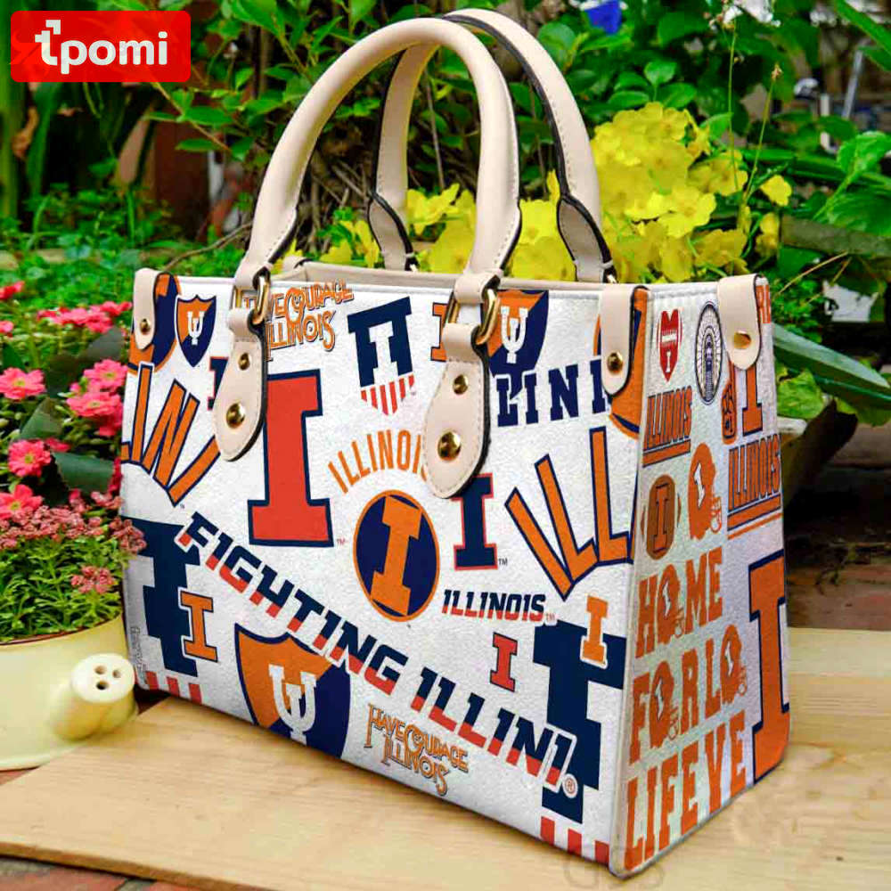 Illinois fighting illini leather handbag for women gift 2298 Women Leather Hand Bag