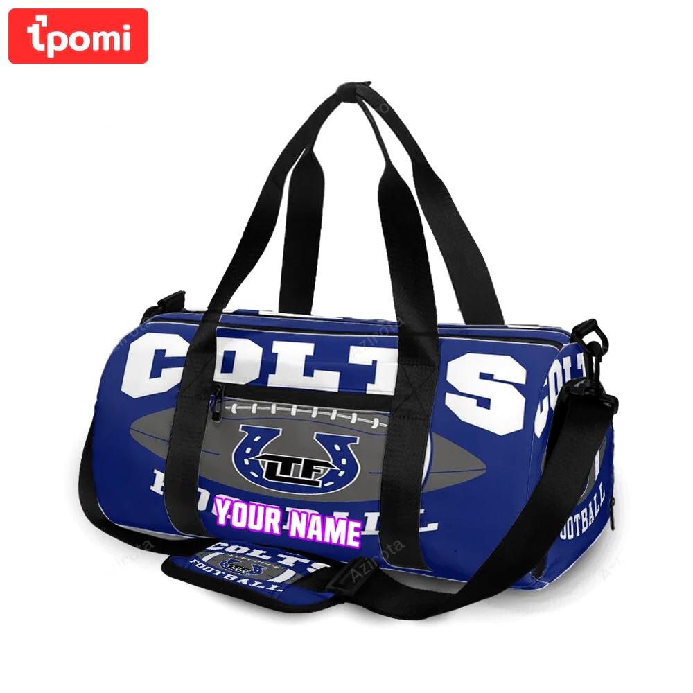 Indianapolis colts football navy personalized name travel bag gym bag 2139 Travel Bag