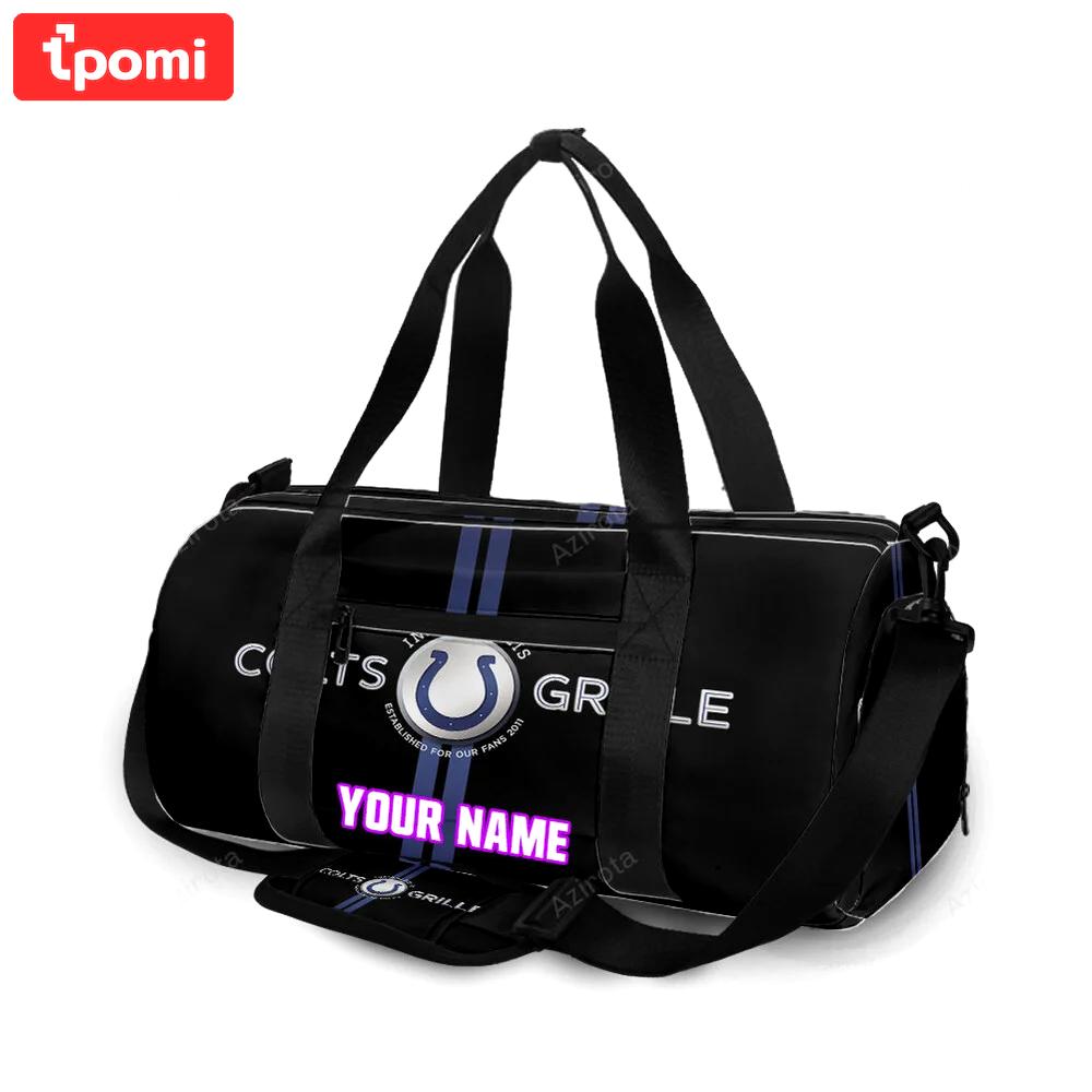 Indianapolis colts horseshoe colts grille personalized name travel bag gym bag 174 Travel Bag