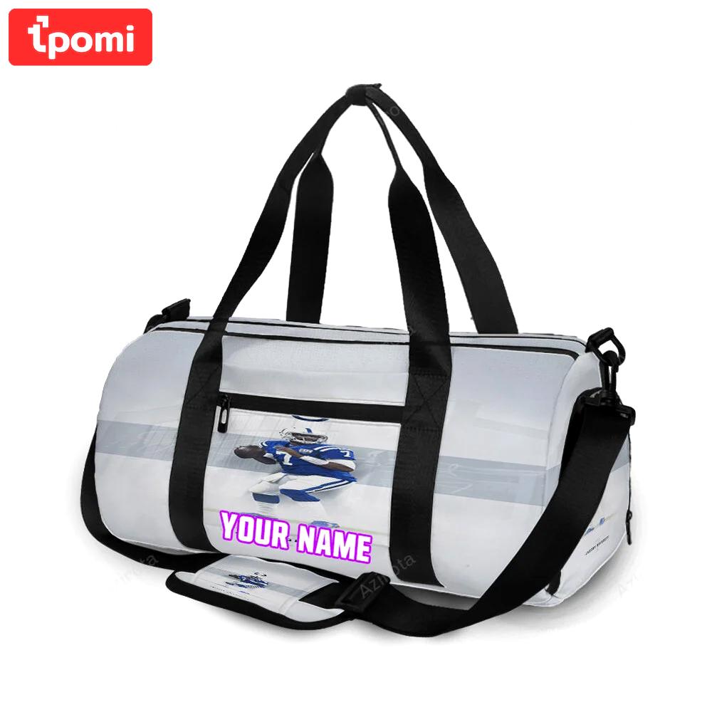 Indianapolis colts jacoby brissett3 personalized name travel bag gym bag 1852 Travel Bag