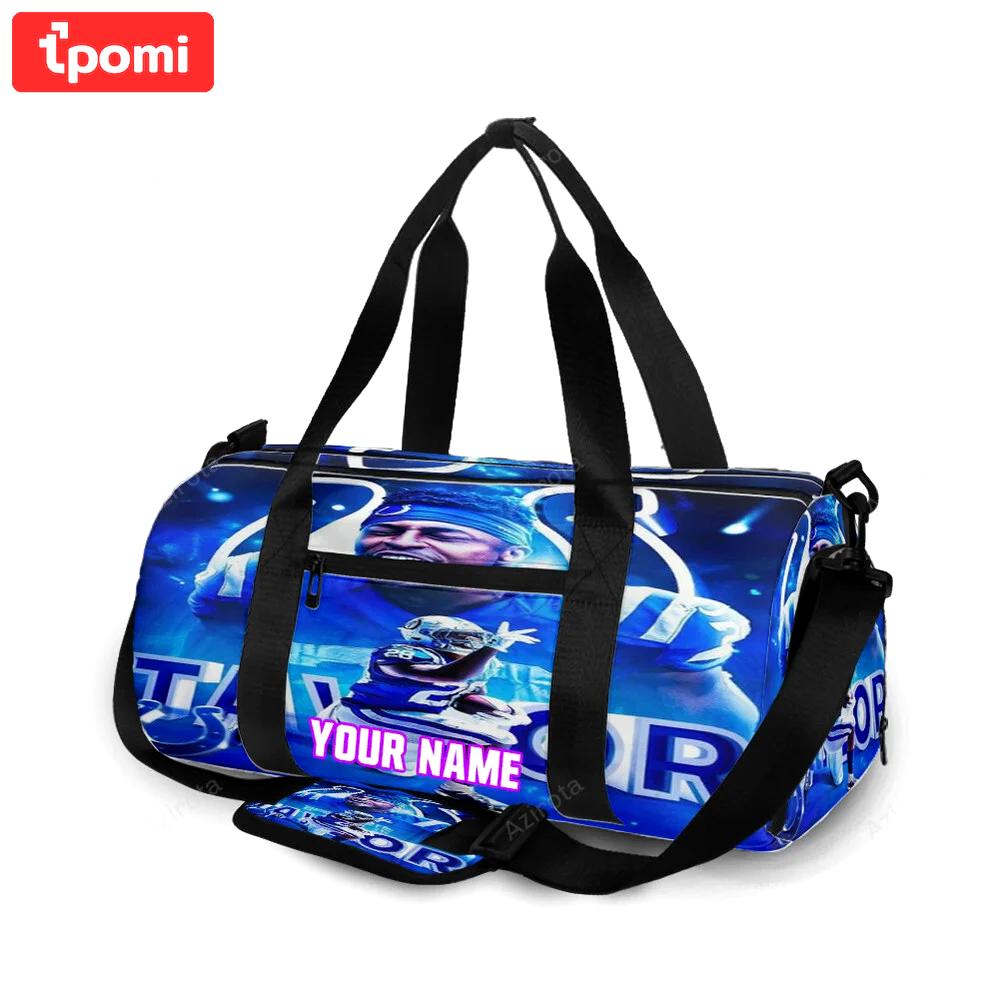 Indianapolis colts jonathan taylor4 personalized name travel bag gym bag 2090 Travel Bag