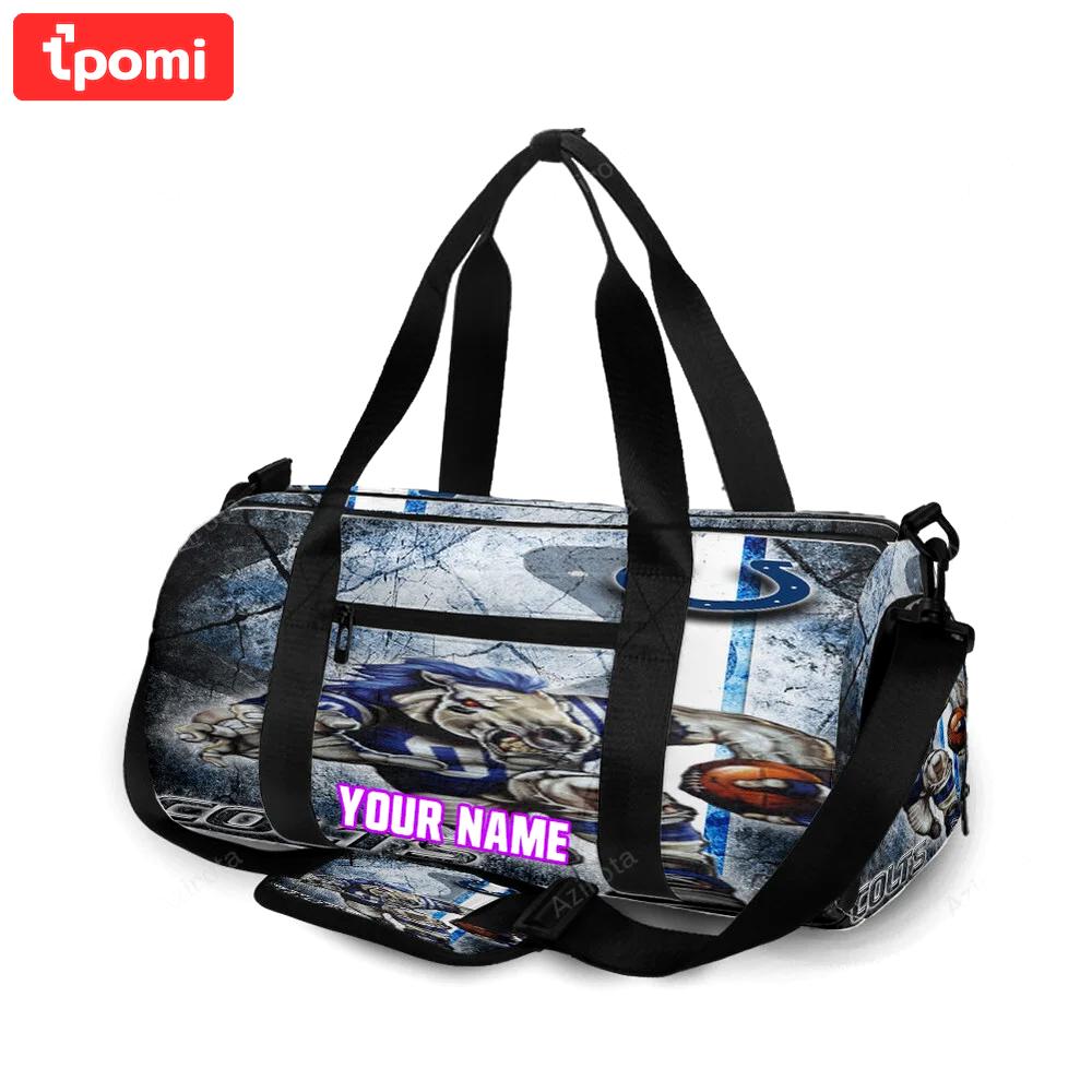 Indianapolis colts mascot2 personalized name travel bag gym bag 627 Travel Bag