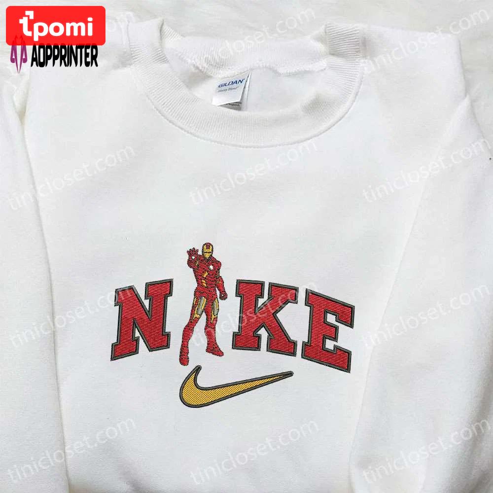 Iron man x nike movie embroidered sweatshirt – marvel universe and nike inspired shirt Embroidered Shirt