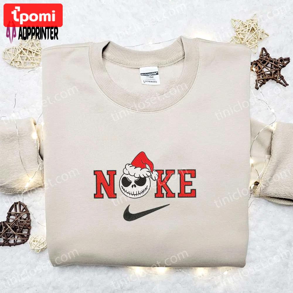 Jack head xmas hat x nike embroidered sweatshirt: movie merry christmas shirt best gift ideas Embroidered Shirt