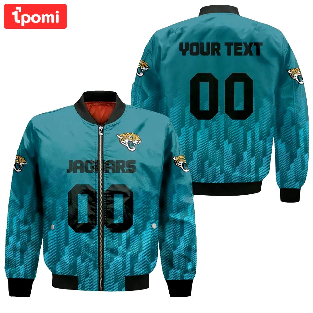Jacksonville jaguars bomber jacket 3d printed team logo custom text and number Bomber Jacket