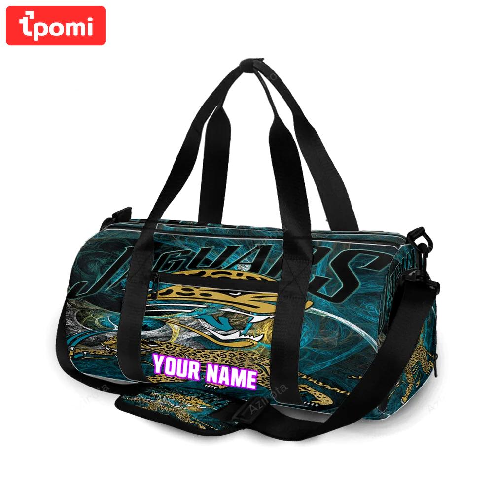 Jacksonville jaguars emblem v3 personalized name travel bag gym bag 163 Travel Bag