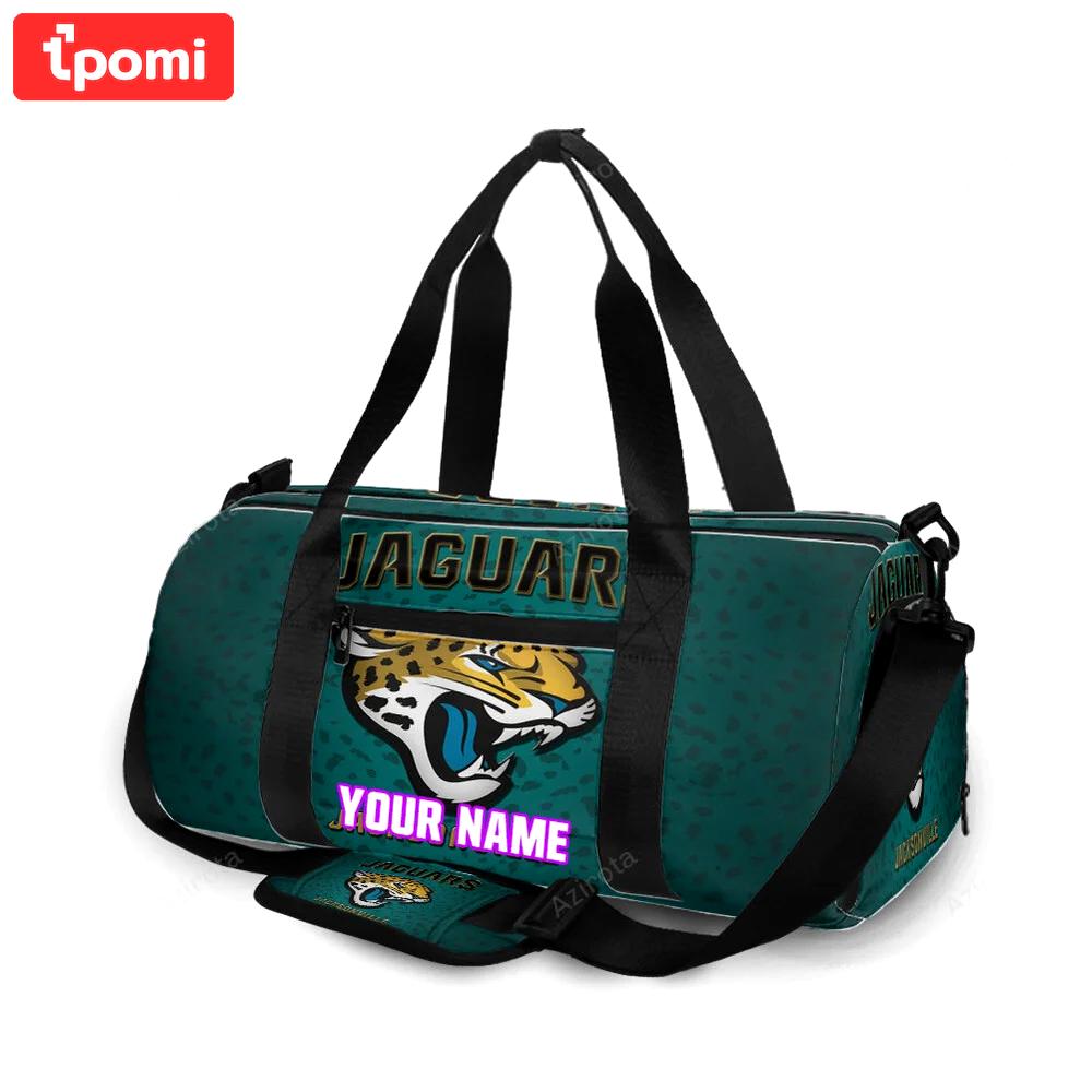 Jacksonville jaguars emblem v7 personalized name travel bag gym bag 719 Travel Bag