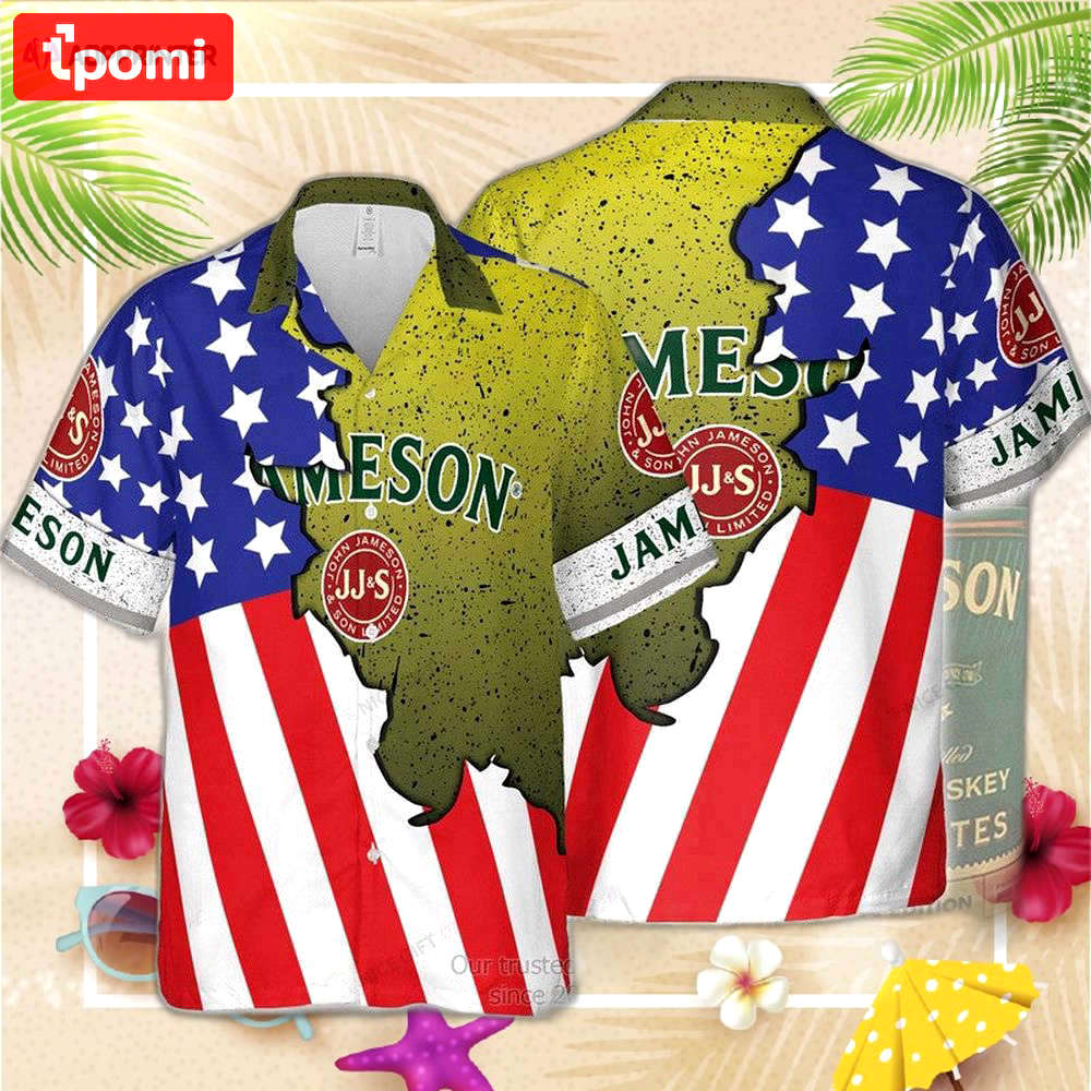 Jameson irish whiskey american flag hawaiian shirt for men and women Hawaii Shirt