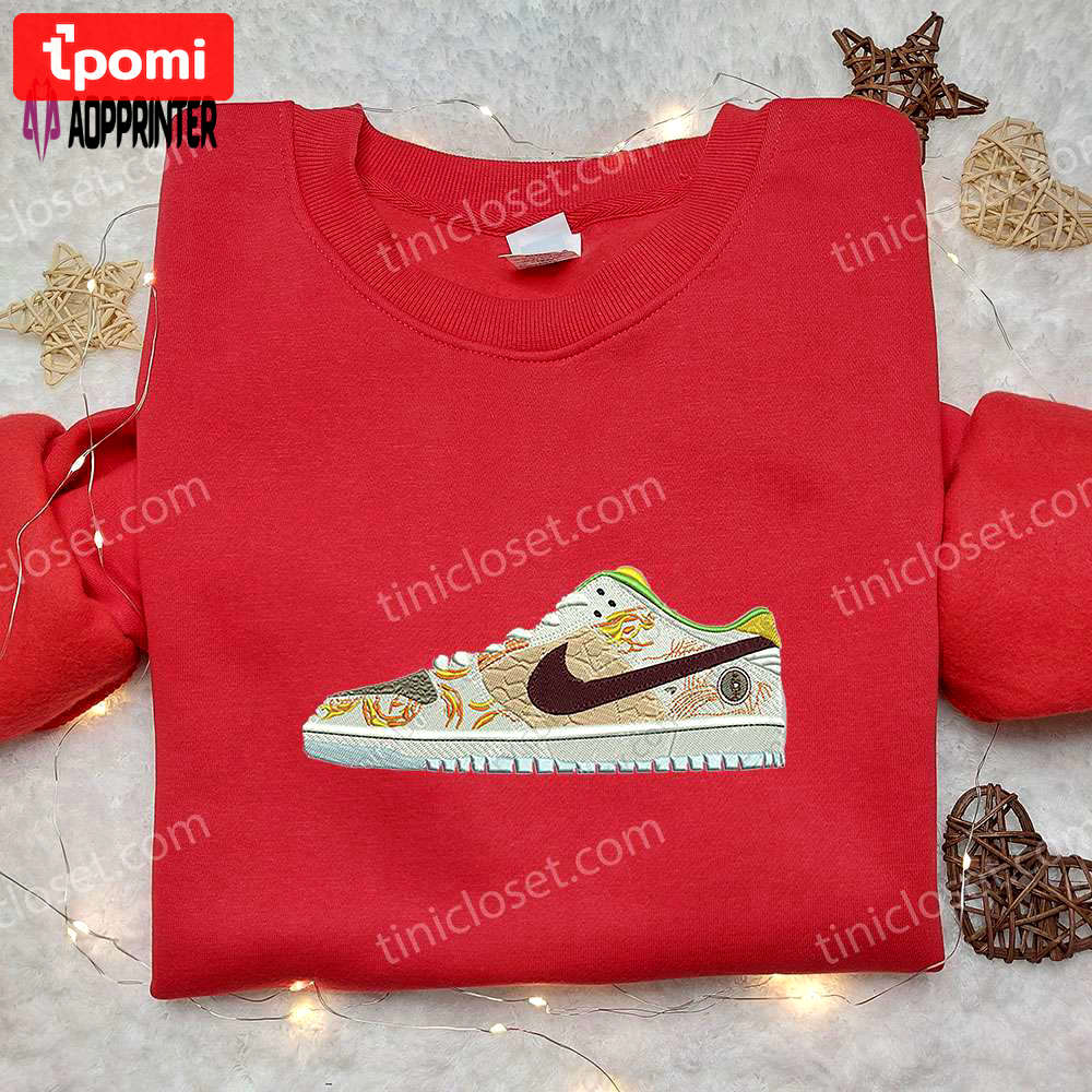 Jason deng x dunk low pro sb ‘street hawker x nike embroidered sweatshirt: best nike-inspired gift for family Embroidered Shirt