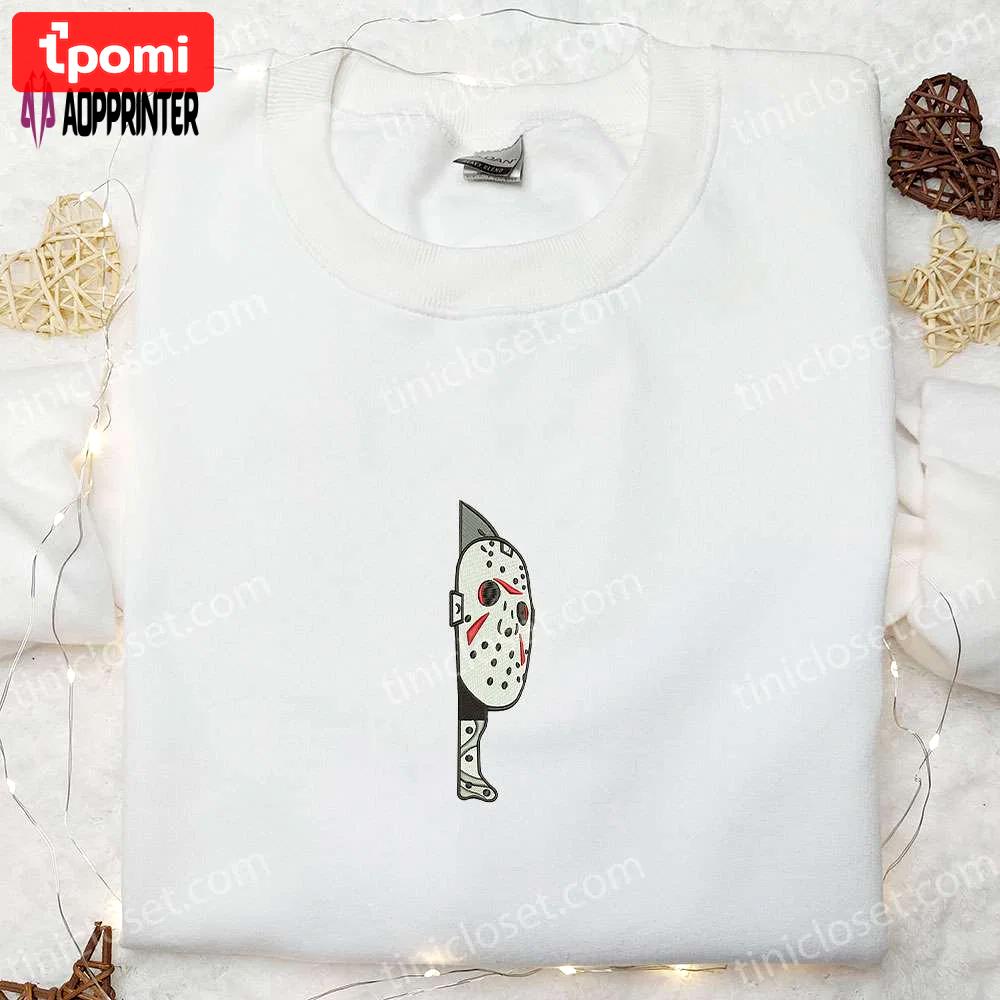Jason voorhees embroidered hoodie: horror characters sweatshirt perfect halloween gift Embroidered Shirt