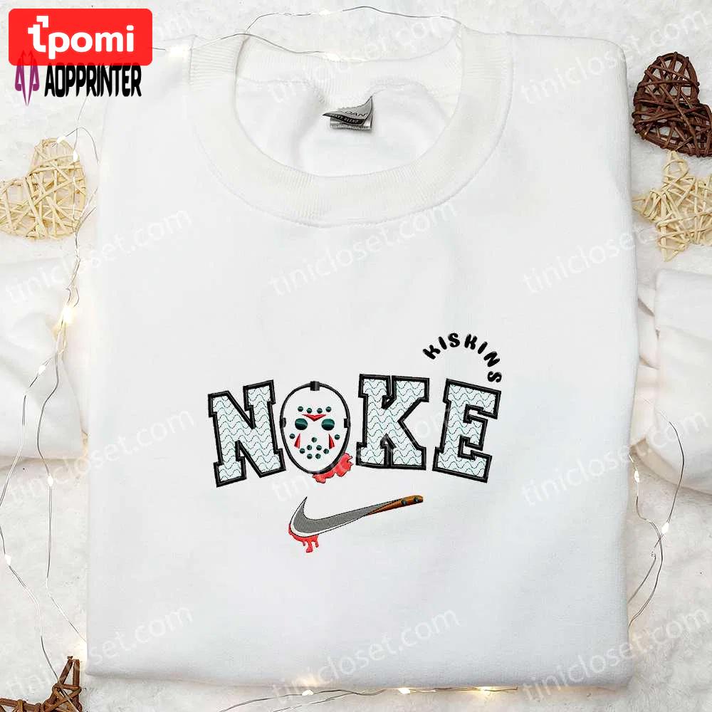 Jason voorhees x nike embroidered hoodie & shirt: best halloween gift ideas Embroidered Shirt