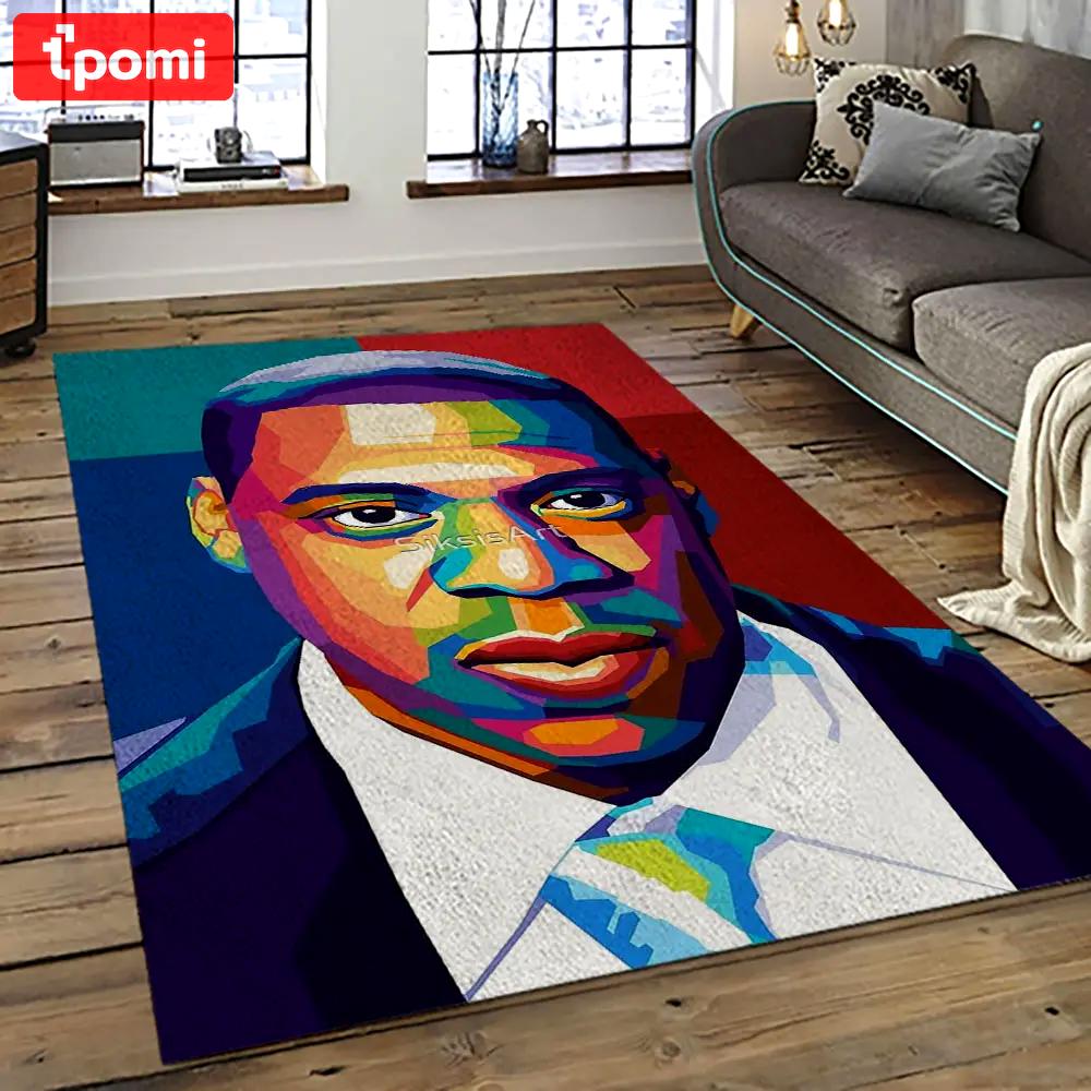 Jay-z rapper hiphop music retangle carpet area rug home decor best gift for fan and friends jz14 Rectangle Rug