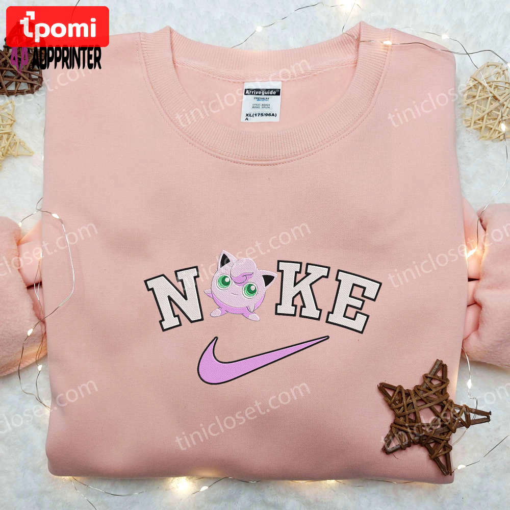 Jigglypuff nike embroidered shirt & pokemon sweatshirt – customized nike apparel Embroidered Shirt