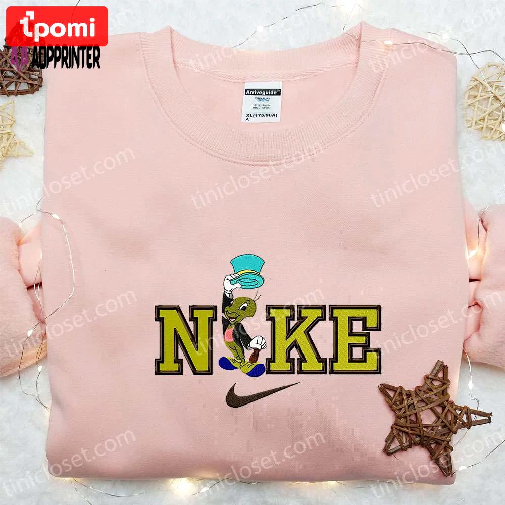 Jiminy cricket x nike cartoon & pinocchio disney embroidered shirt custom nike shirt Embroidered Shirt