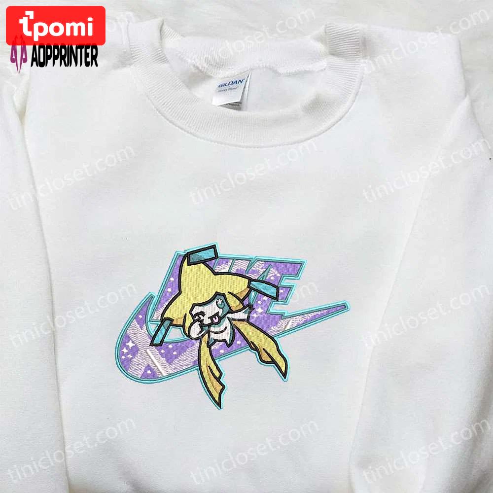 Jirachi x nike anime embroidered tshirt – pokemon & nike inspired shirt Embroidered Shirt