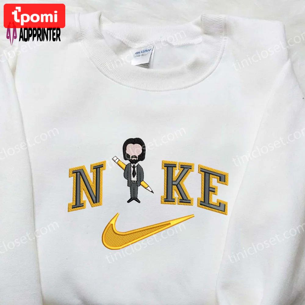 John wick nike embroidered shirt: movie trending tee Embroidered Shirt
