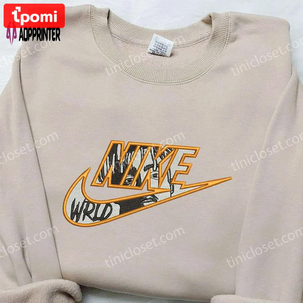 Juice wrld x nike embroidered hoodie & shirt: celebrity inspired apparel Embroidered Shirt