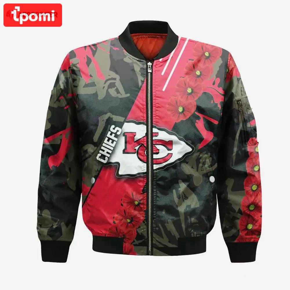 Kansas city chiefs bomber jacket 3d printed sport style keep go on Bomber Jacket