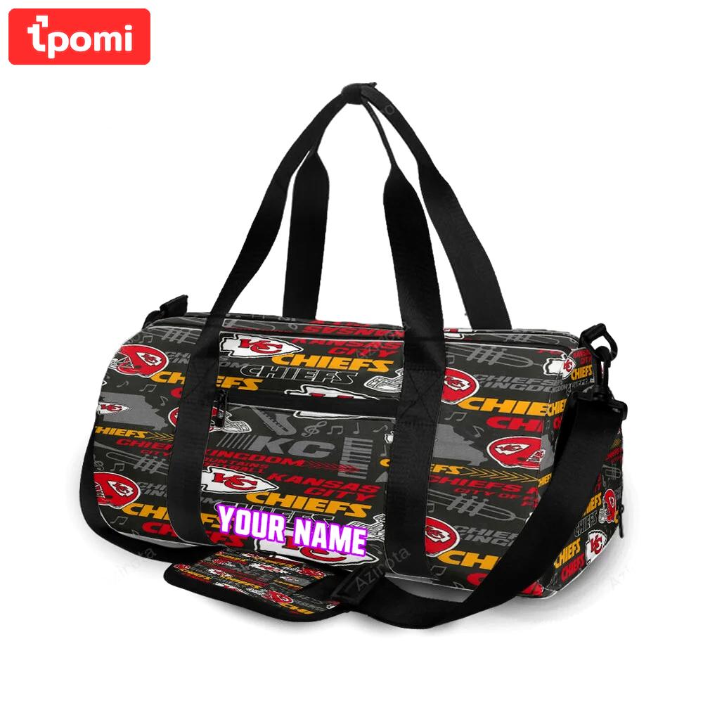 Kansas city chiefs emblem v10 personalized name travel bag gym bag 284 Travel Bag