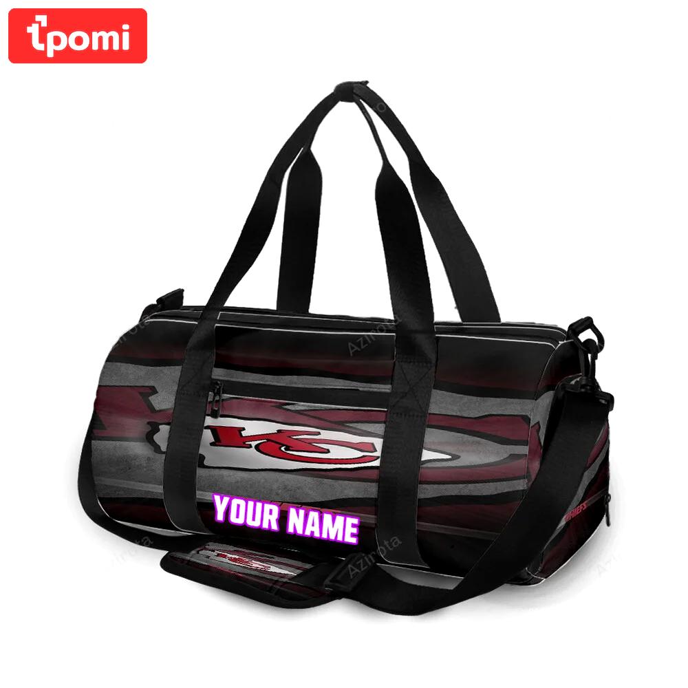 Kansas city chiefs emblem v3 personalized name travel bag gym bag 1860 Travel Bag