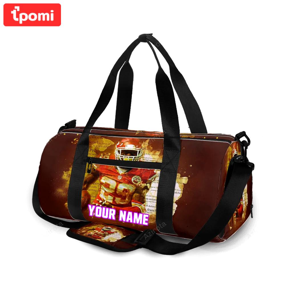 Kansas city chiefs player 27 quote personalized name travel bag gym bag 527 Travel Bag