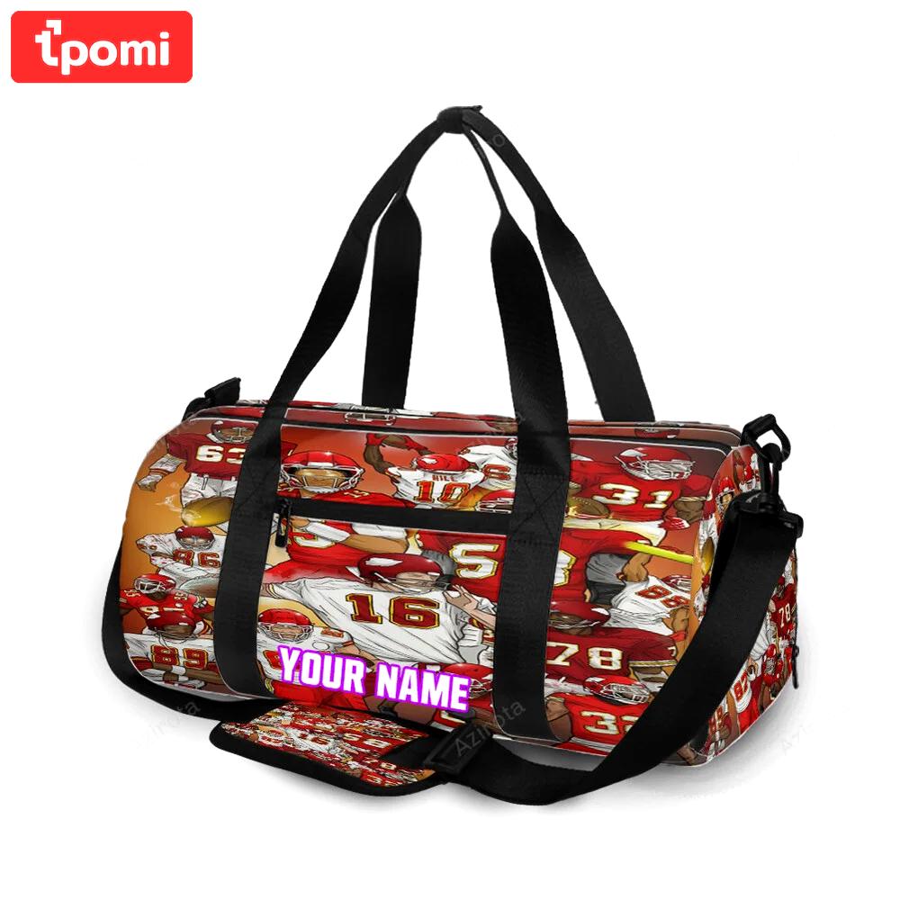 Kansas city chiefs team v12 personalized name travel bag gym bag 1220 Travel Bag