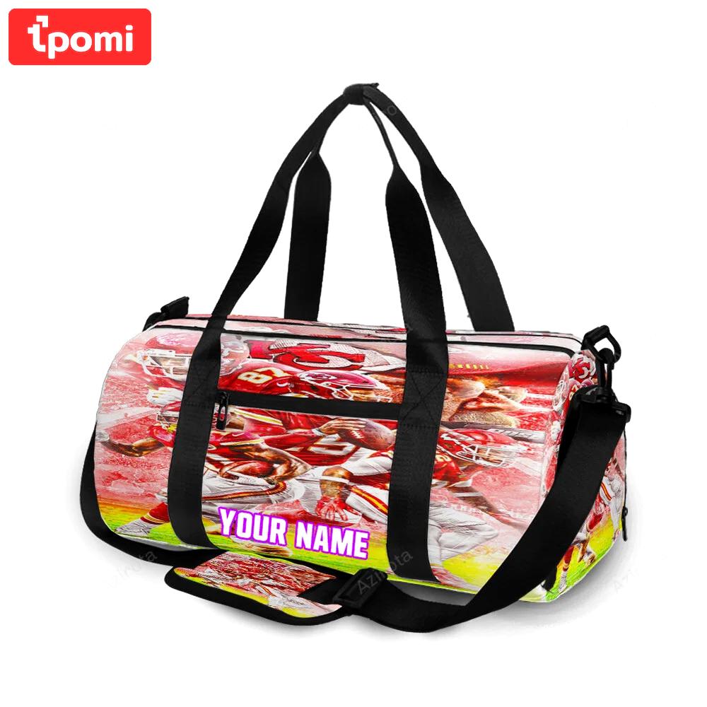 Kansas city chiefs team v13 personalized name travel bag gym bag 1830 Travel Bag