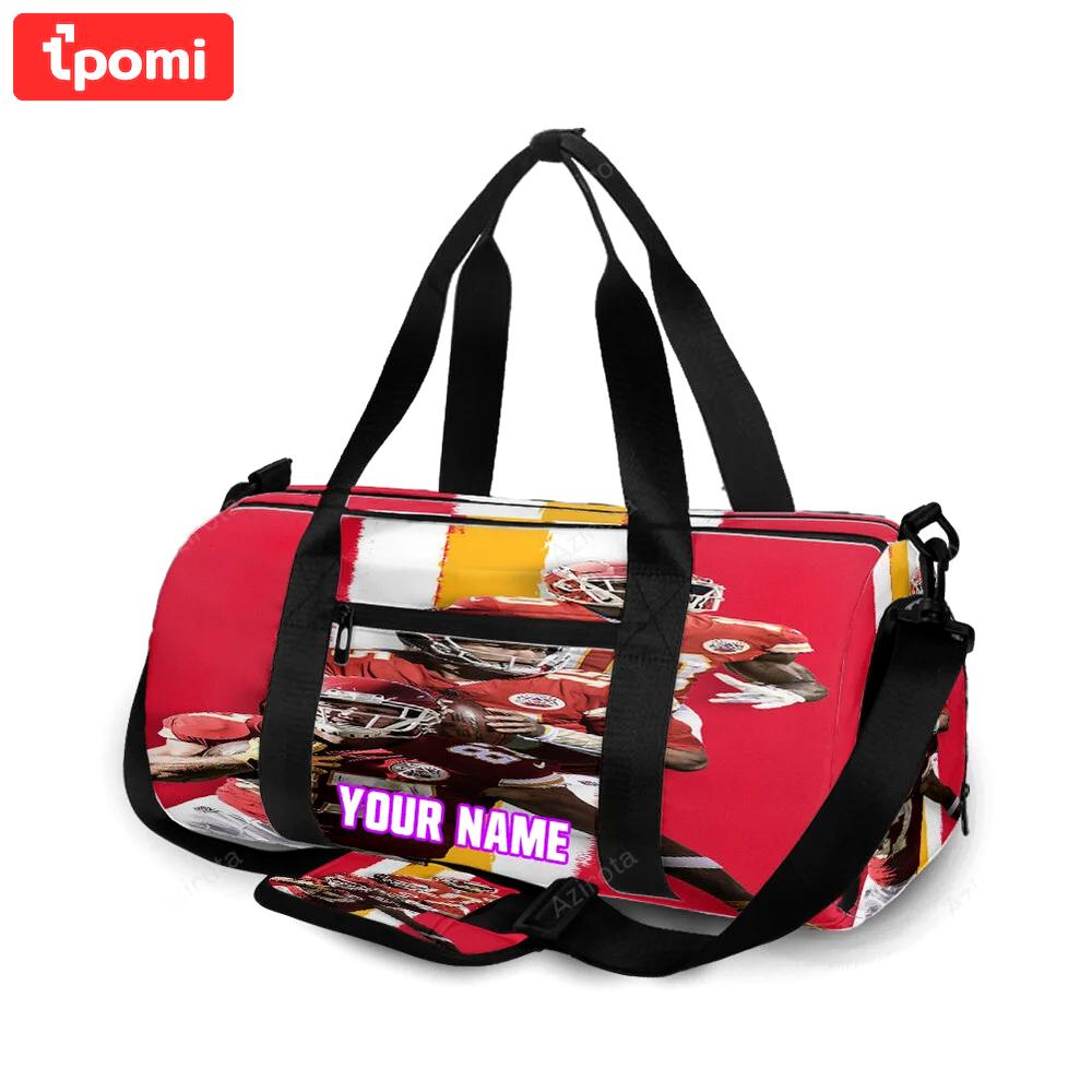 Kansas city chiefs team v8 personalized name travel bag gym bag 1139 Travel Bag
