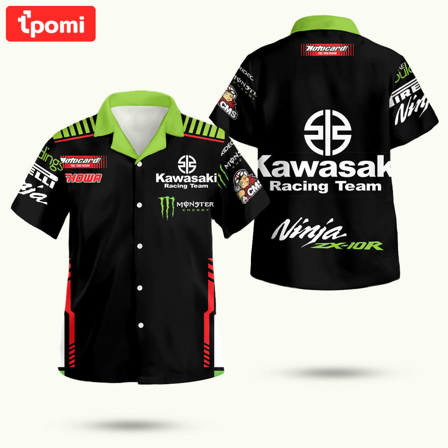 Kawasaki ninja zx 10r racing team hawaiian shirt Hawaii Shirt Shorts & Flip Flops