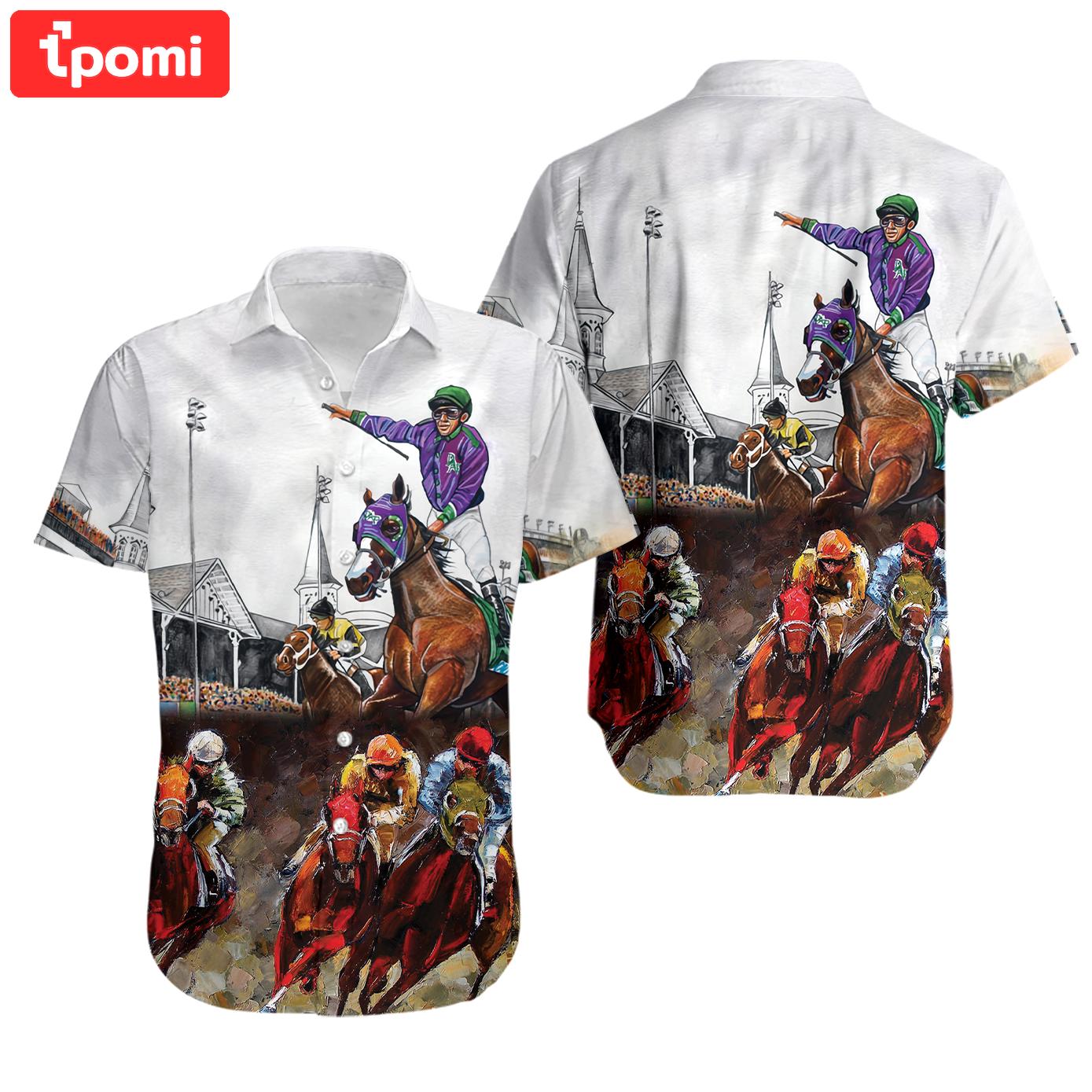 Kentucky derby horse racing equestrian hawaiian shirt Hawaii Shirt Shorts & Flip Flops