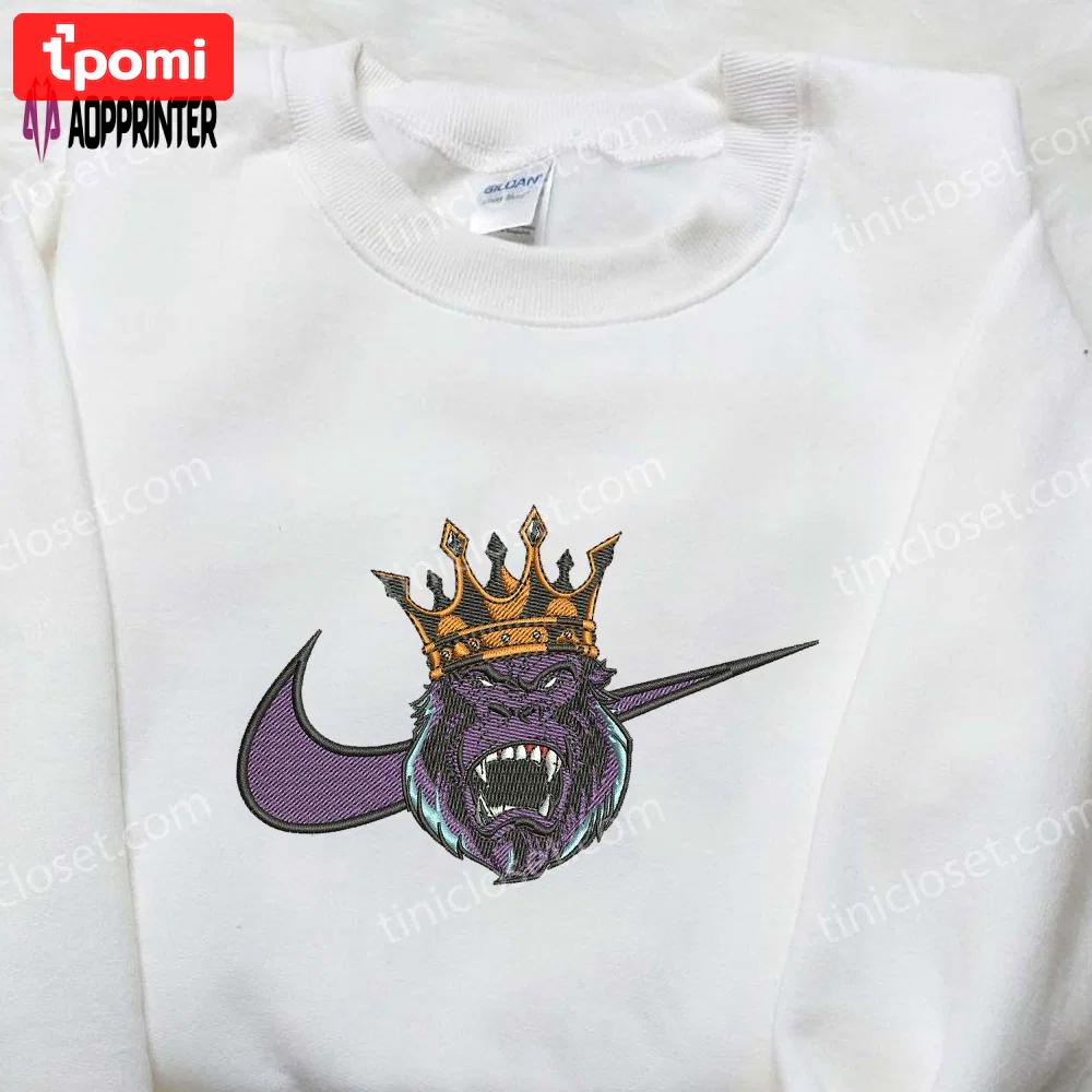King kong nike embroidered shirt – authentic movie-inspired design Embroidered Shirt