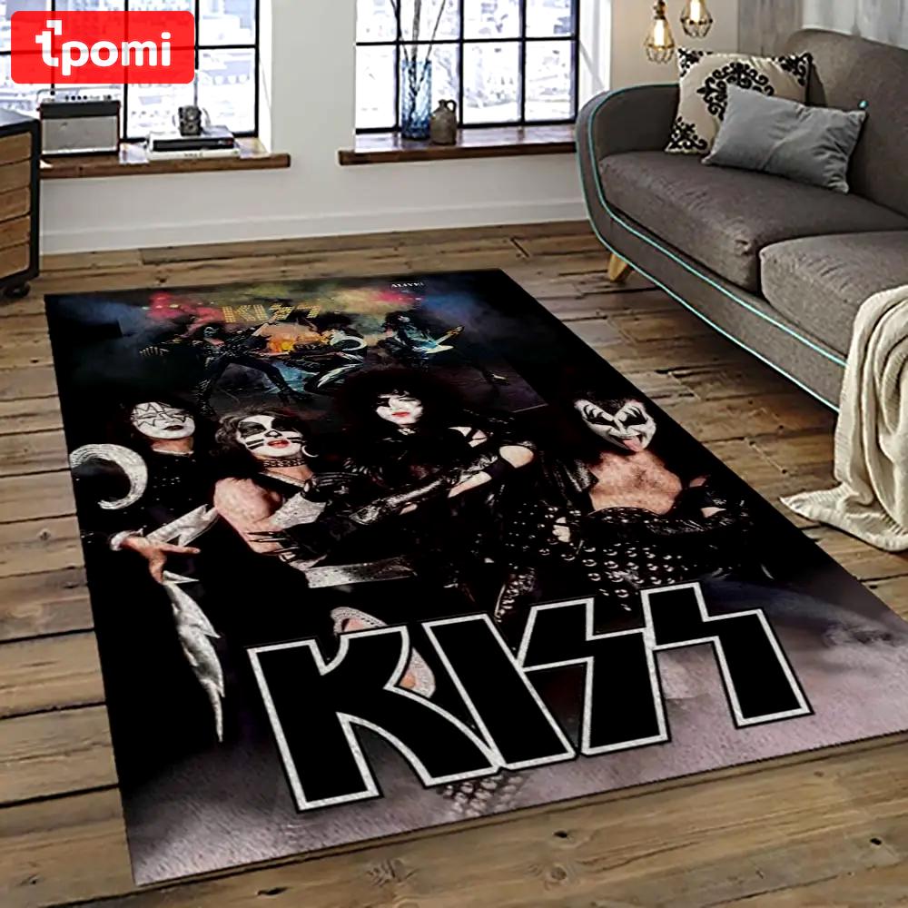Kiss rock band music retangle carpet area rug home decor best gift for fan and friends as37 Rectangle Rug