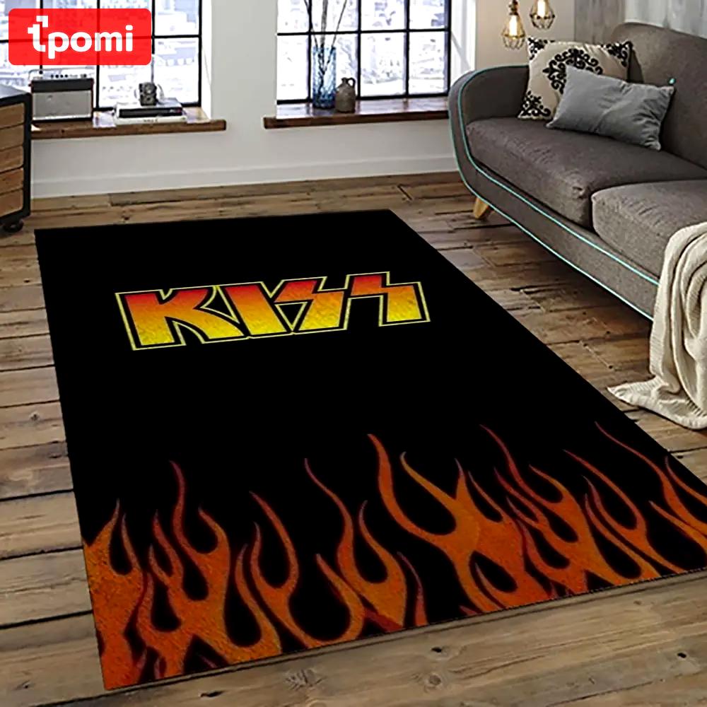 Kiss rock band music retangle carpet area rug home decor best gift for fan and friends as4 Rectangle Rug