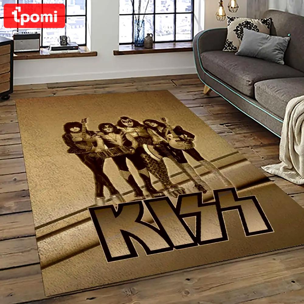 Kiss rock band music retangle carpet area rug home decor best gift for fan and friends as51 Rectangle Rug