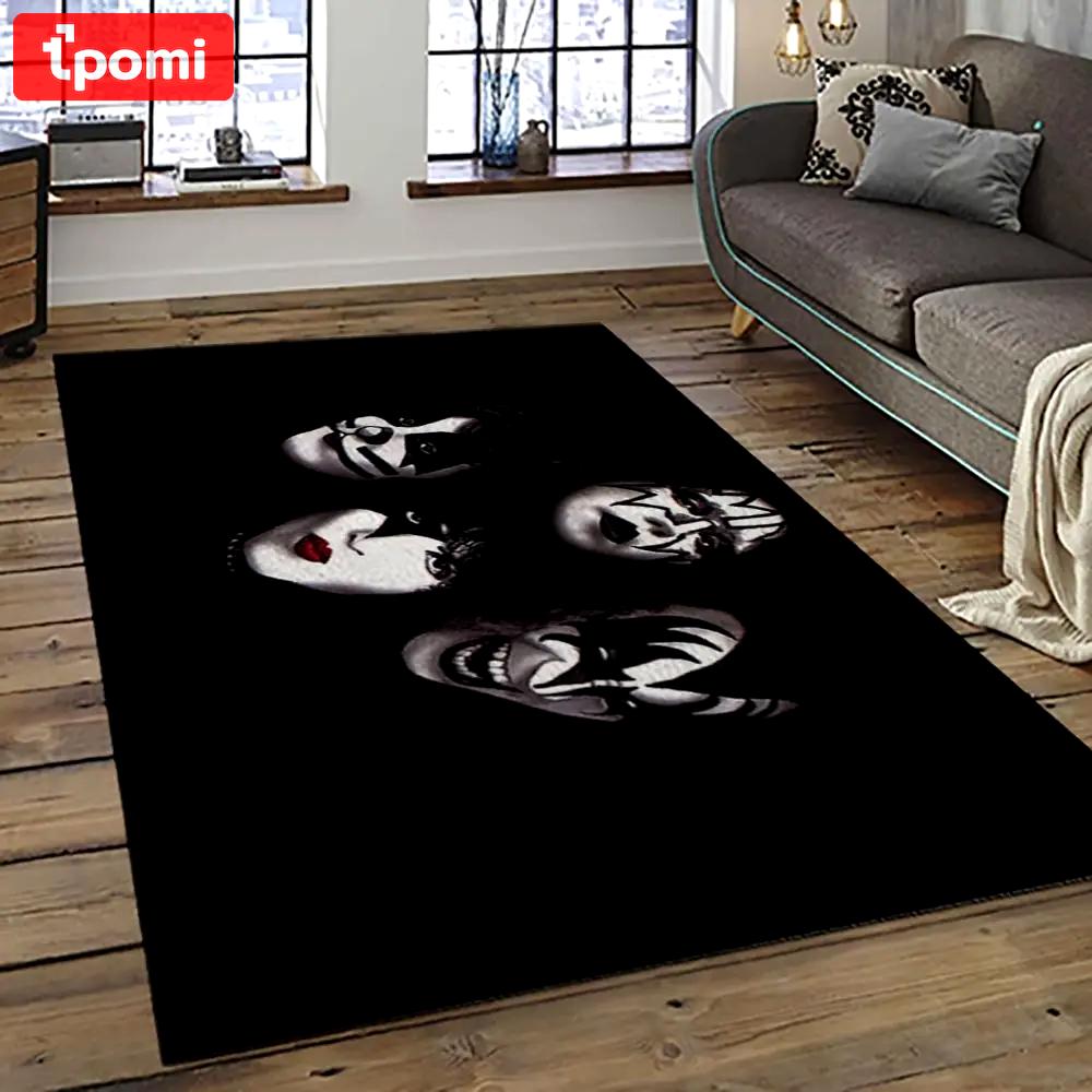 Kiss rock band music retangle carpet area rug home decor best gift for fan and friends as82 Rectangle Rug
