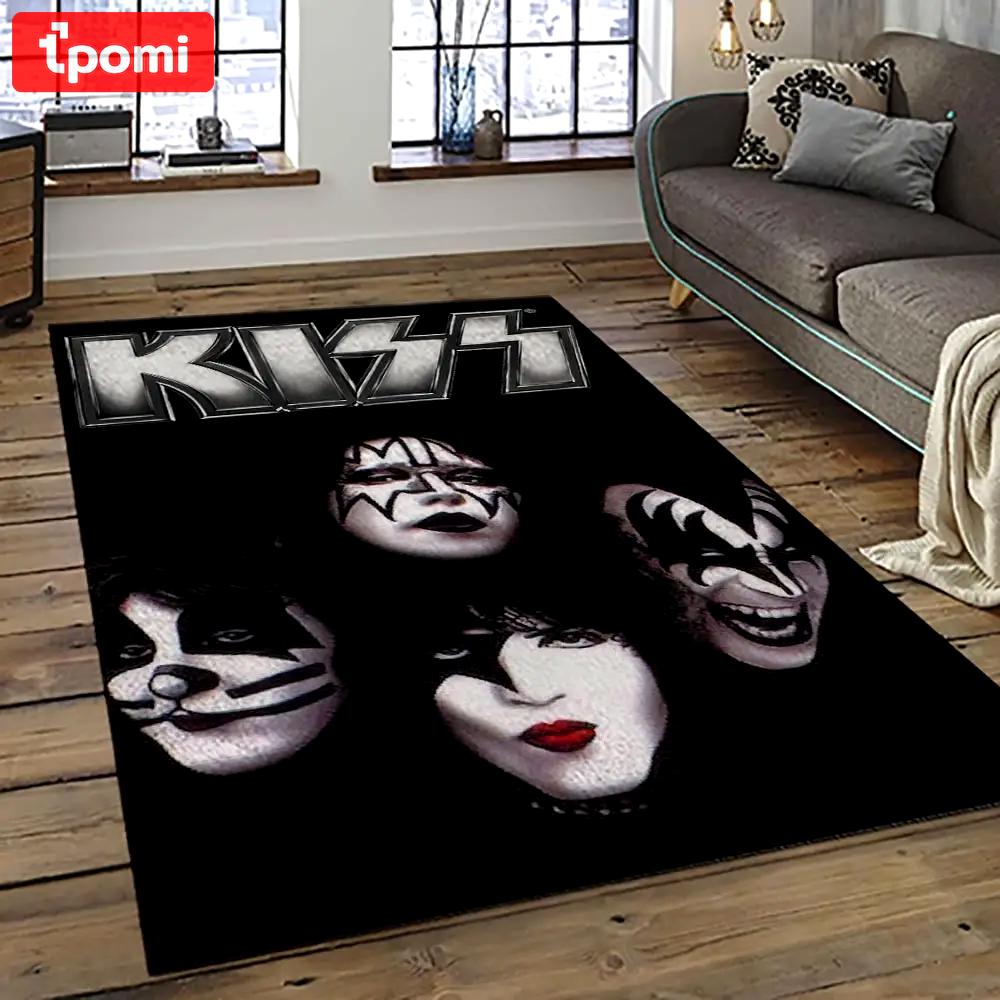 Kiss rock band music retangle carpet area rug home decor best gift for fan and friends as84 Rectangle Rug